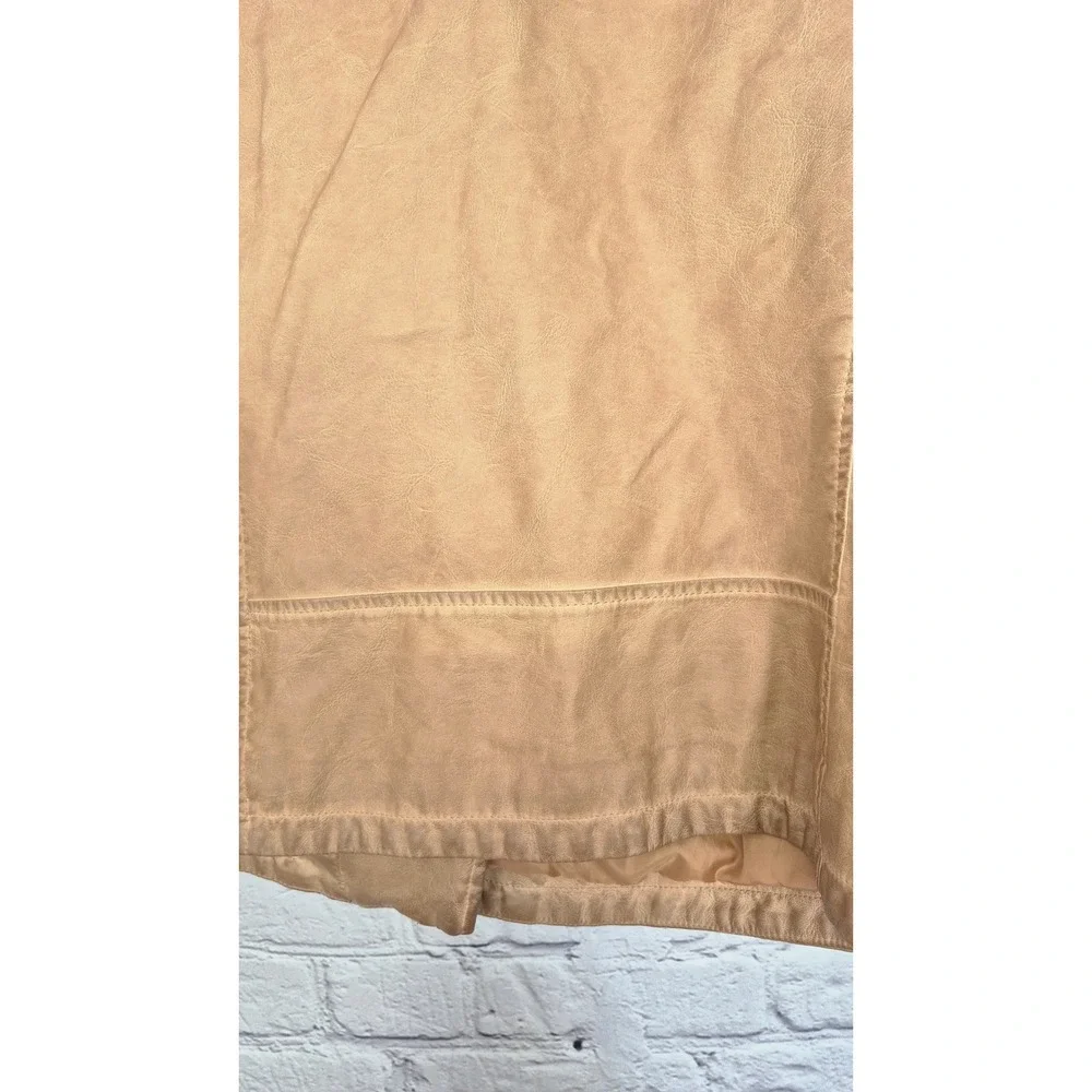 Bagatelle Tan Faux Leather Moto Jacket Western Biker XS‎